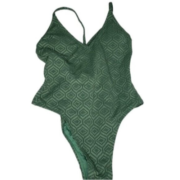 New Cupshe One Piece Monokini Swimsuit Green Women's Size XS - Picture 12 of 12